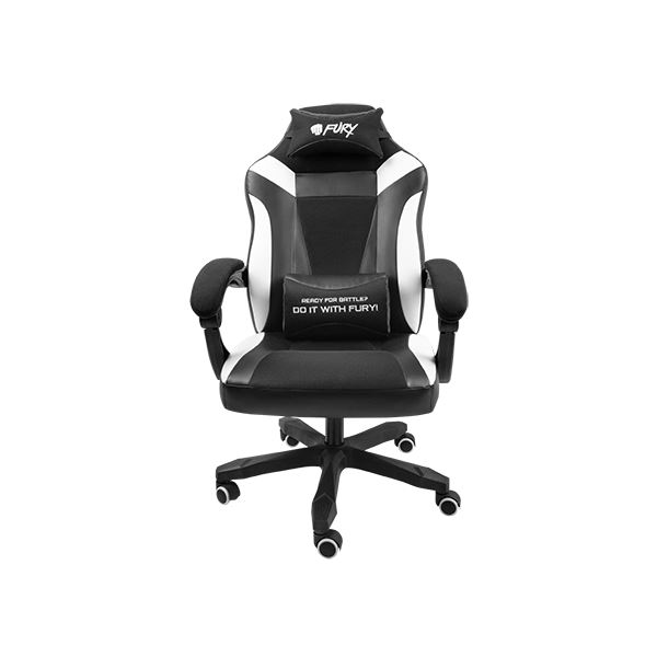 Fotel Fury Avenger M+ czarno-biały (NFF-1710) (NFF-1710)-0