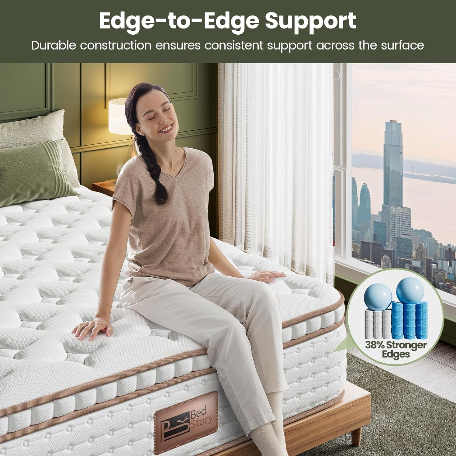 Queen Firm Hybrid Mattress Featuring Lumbar Support-3
