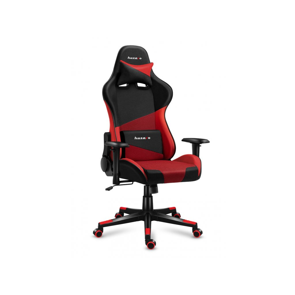 Scaun de gaming, Huzaro Force 6.2, brate reglabile, suport lombar reglabil, perna pentru gat, Mesh, 130 kg, Rosu/Negru (HZ-FORCE 6.2 RED MESH)-0