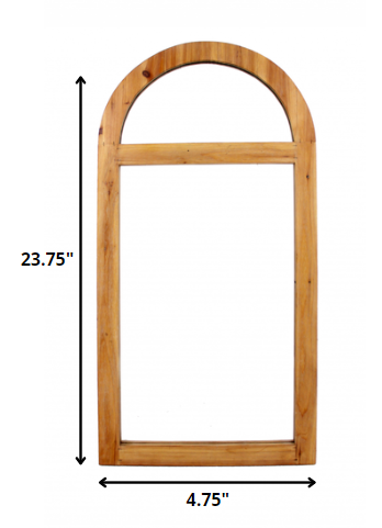 5" Brown Arch Wood Framed Accent Mirror-6