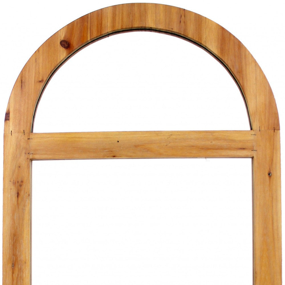 5" Brown Arch Wood Framed Accent Mirror-3