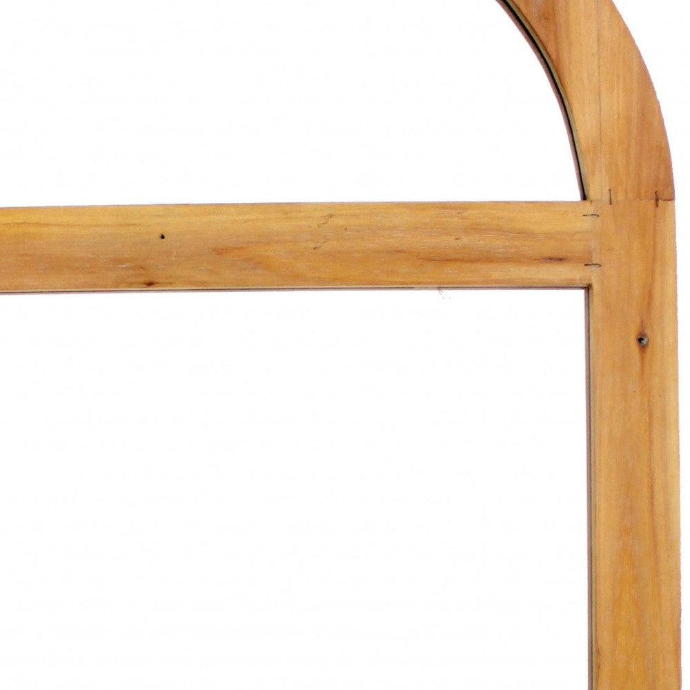 5" Brown Arch Wood Framed Accent Mirror-4