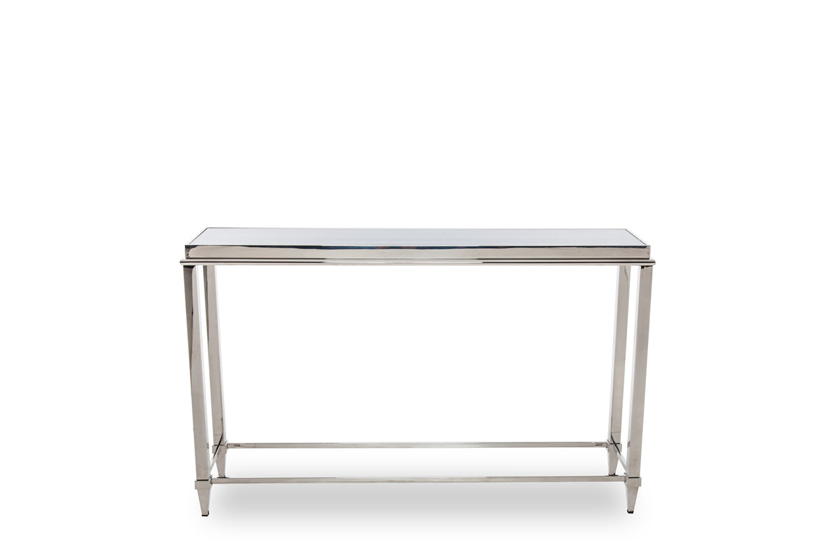 55" Silver Glass Frame Console Table-2
