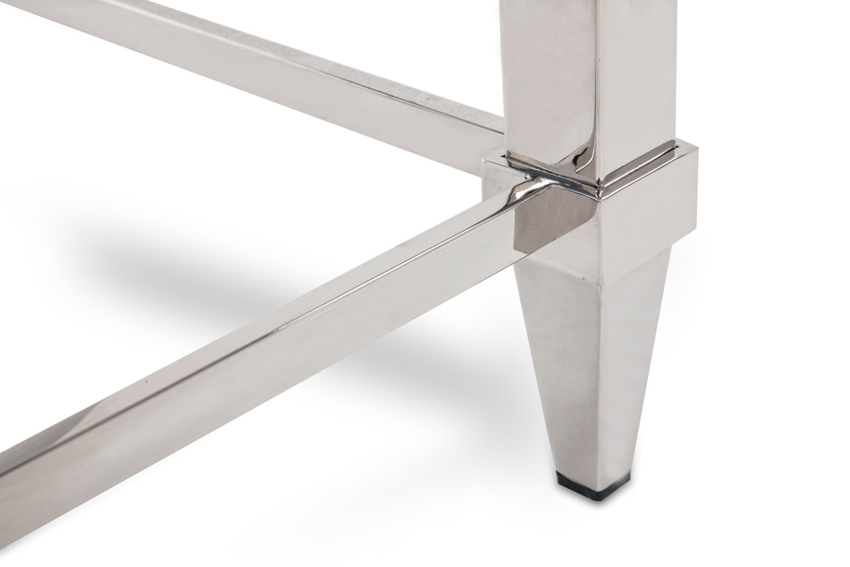 55" Silver Glass Frame Console Table-4