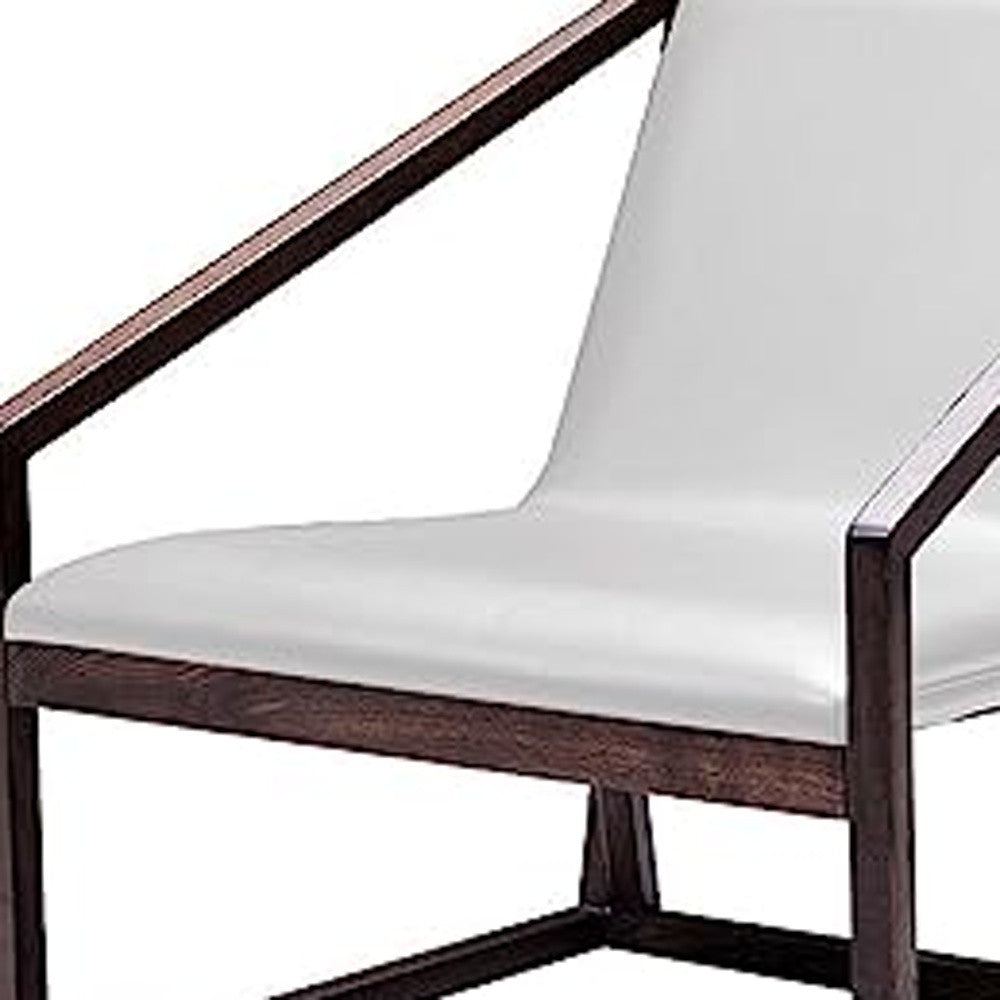 27" Gray And Brown Faux Leather Lounge Chair-3