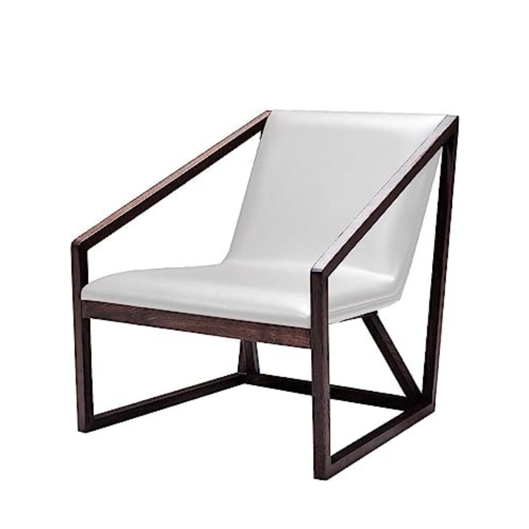 27" Gray And Brown Faux Leather Lounge Chair-2