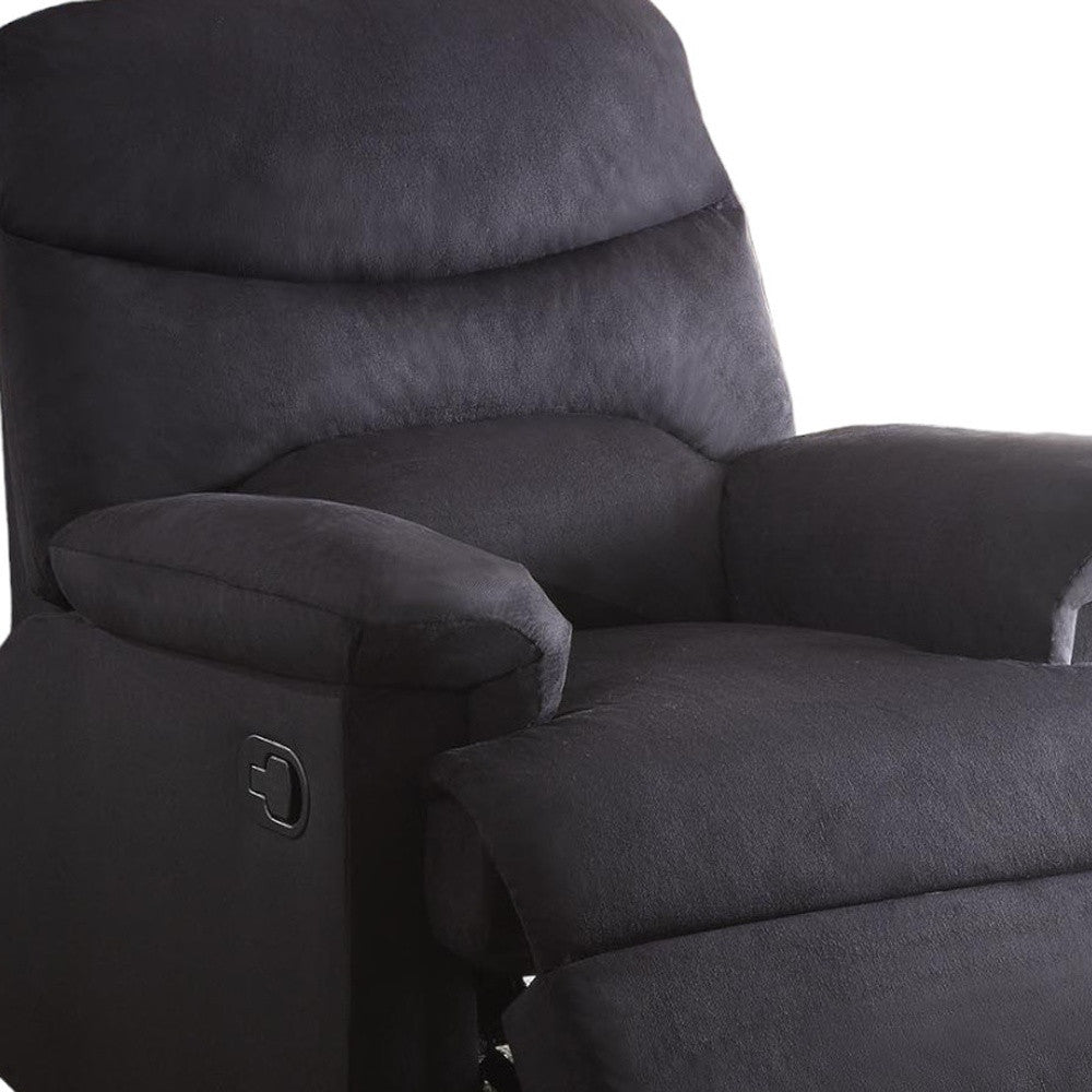 35" Black Microfiber Manual Recliner-2