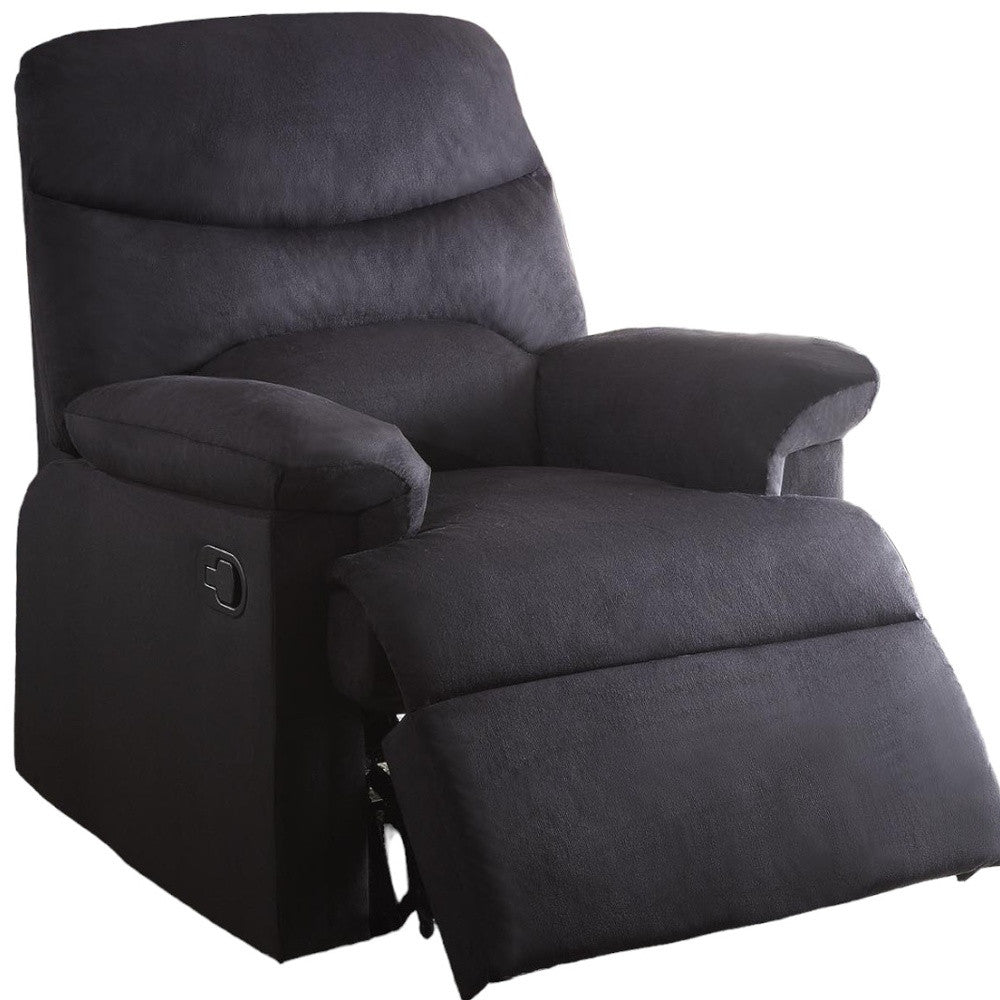 35" Black Microfiber Manual Recliner-3