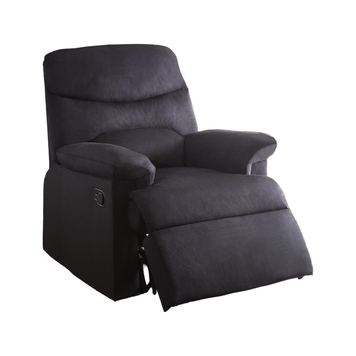 35" Black Microfiber Manual Recliner-1