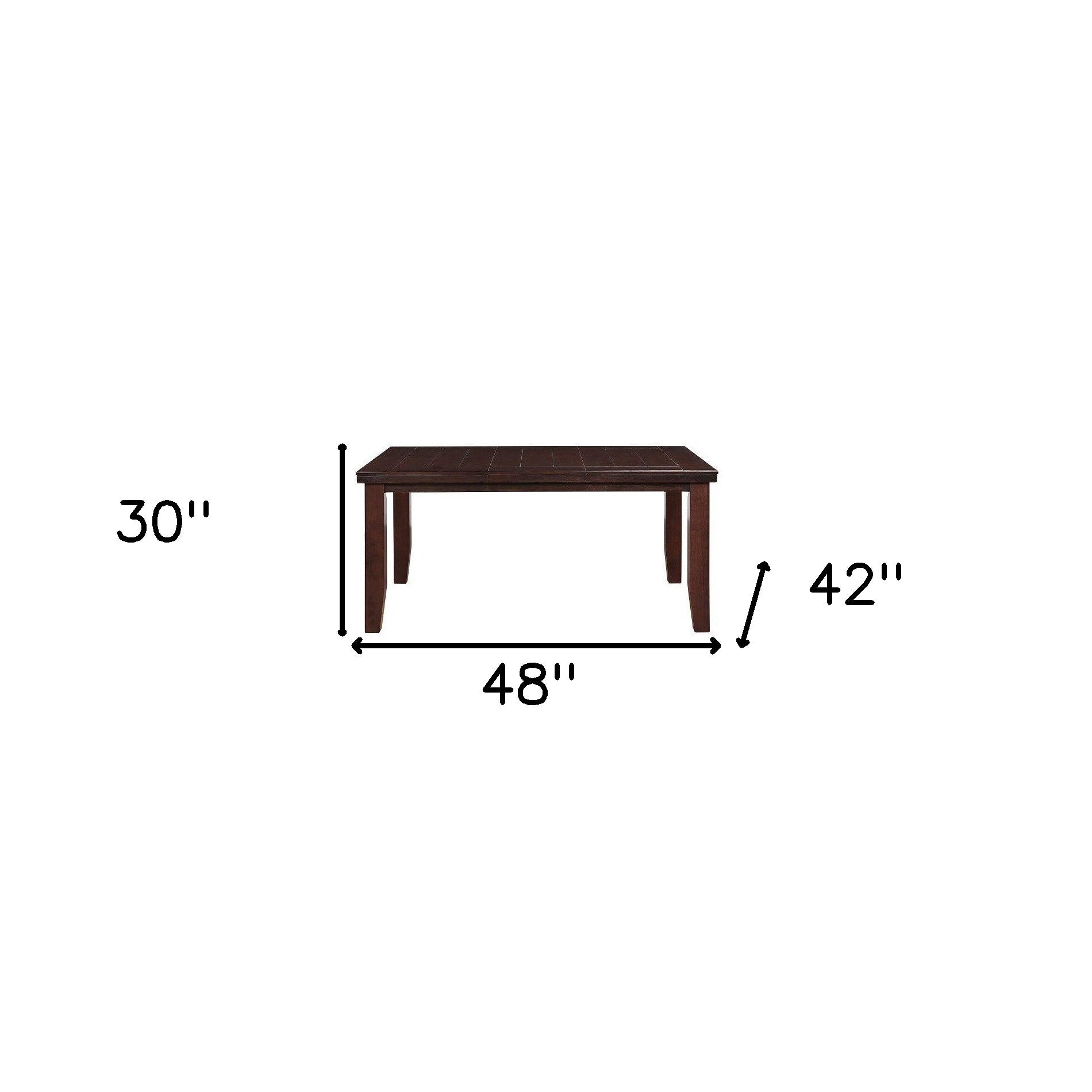 48" Dark Brown Solid Manufactured Wood Dining Table-4