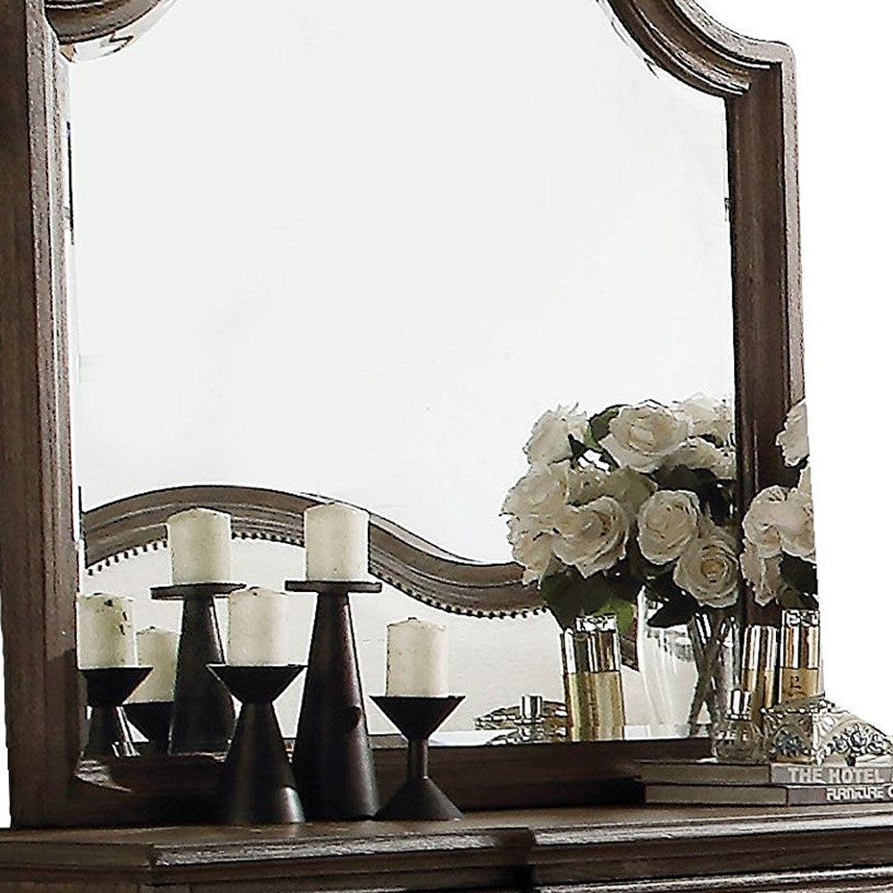 Distressed Grey Finish Beveled Wall Mirror-3