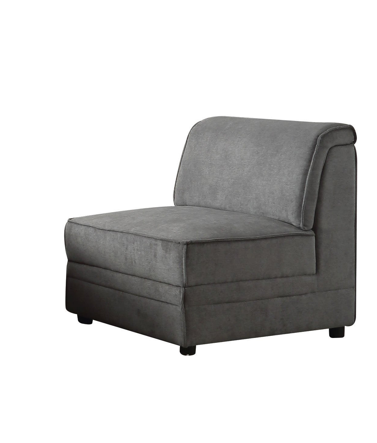 30" Gray and Black Velvet Slipper Chair-3