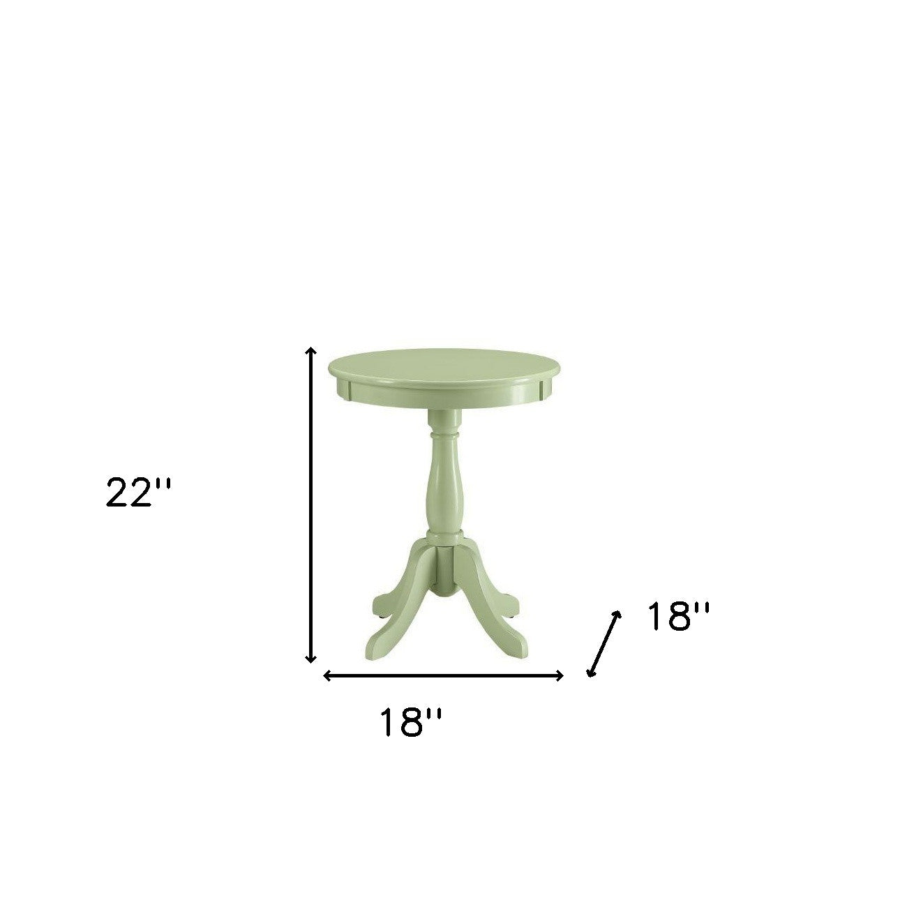 Light Green Solid Wooden Pedestal Side Table-4
