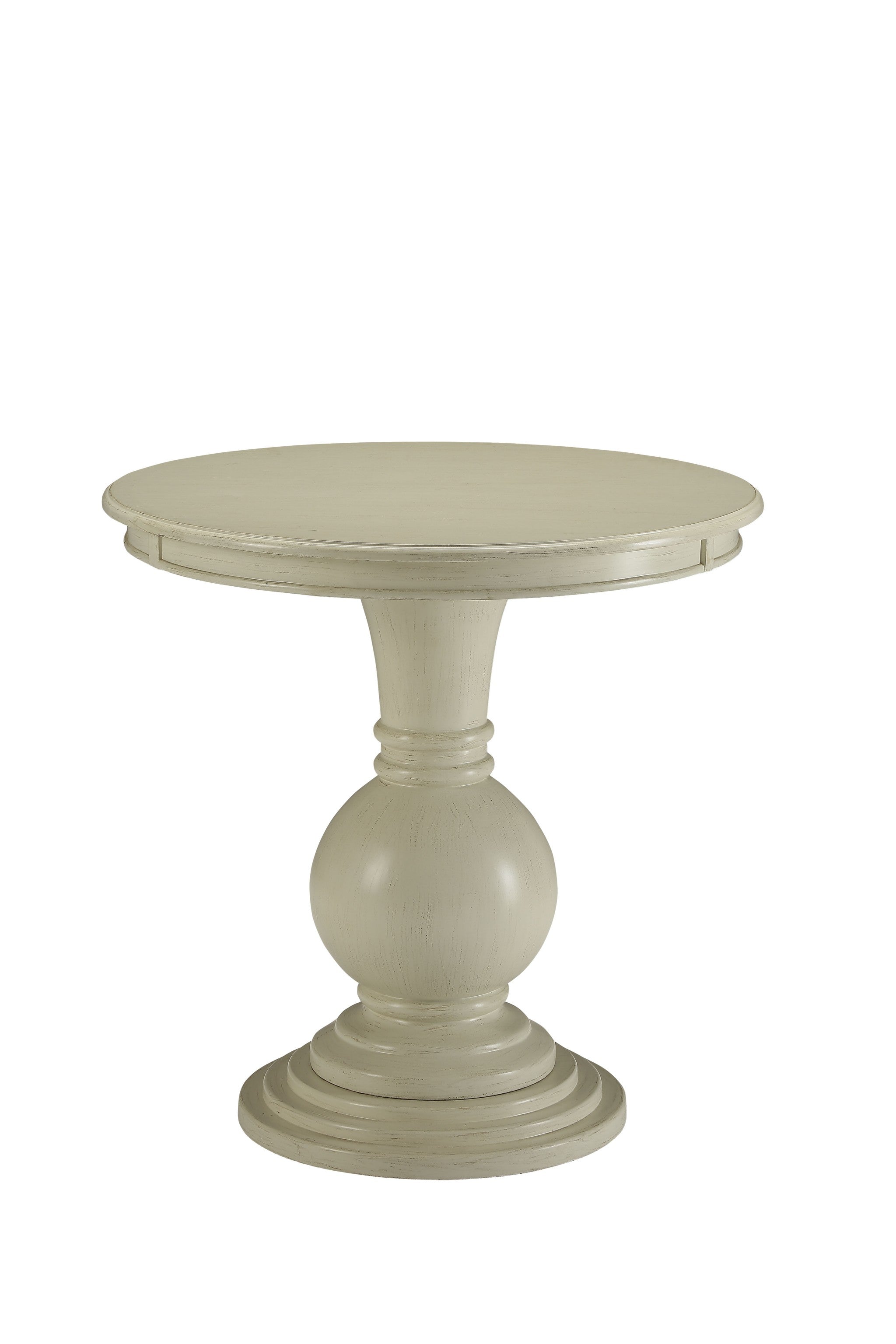 26" White Solid And Manufactured Wood Round End Table-1