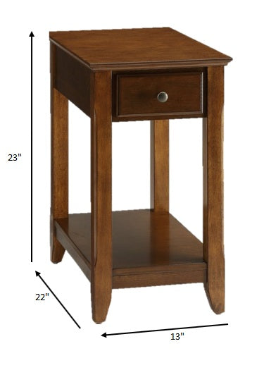 23" Brown Solid Wood End Table-2