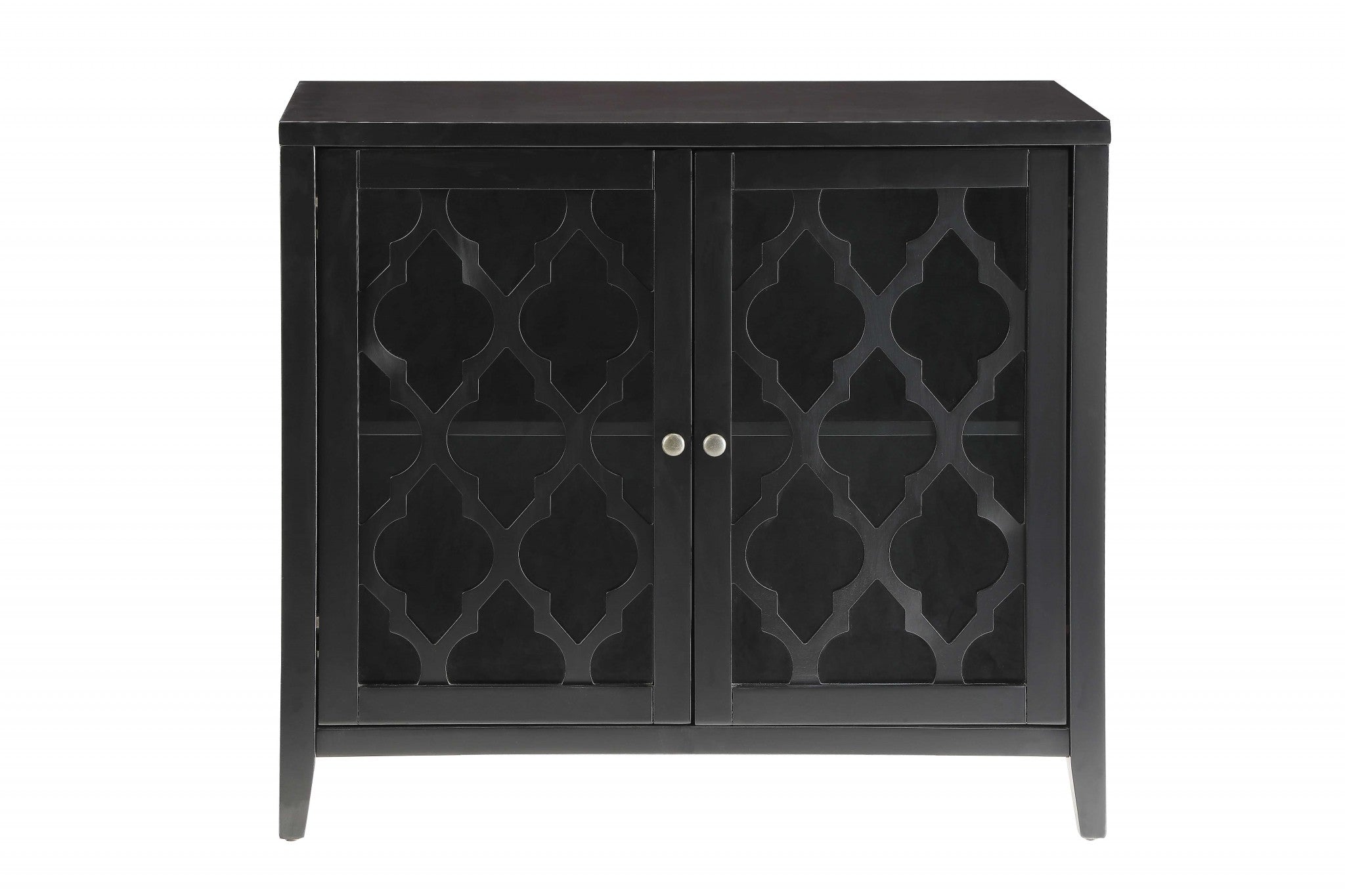 34" Black Sideboard with Two Glass Doors-1