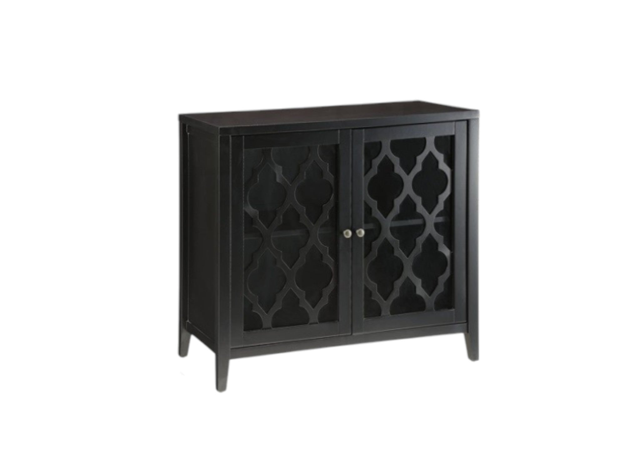34" Black Sideboard with Two Glass Doors-2
