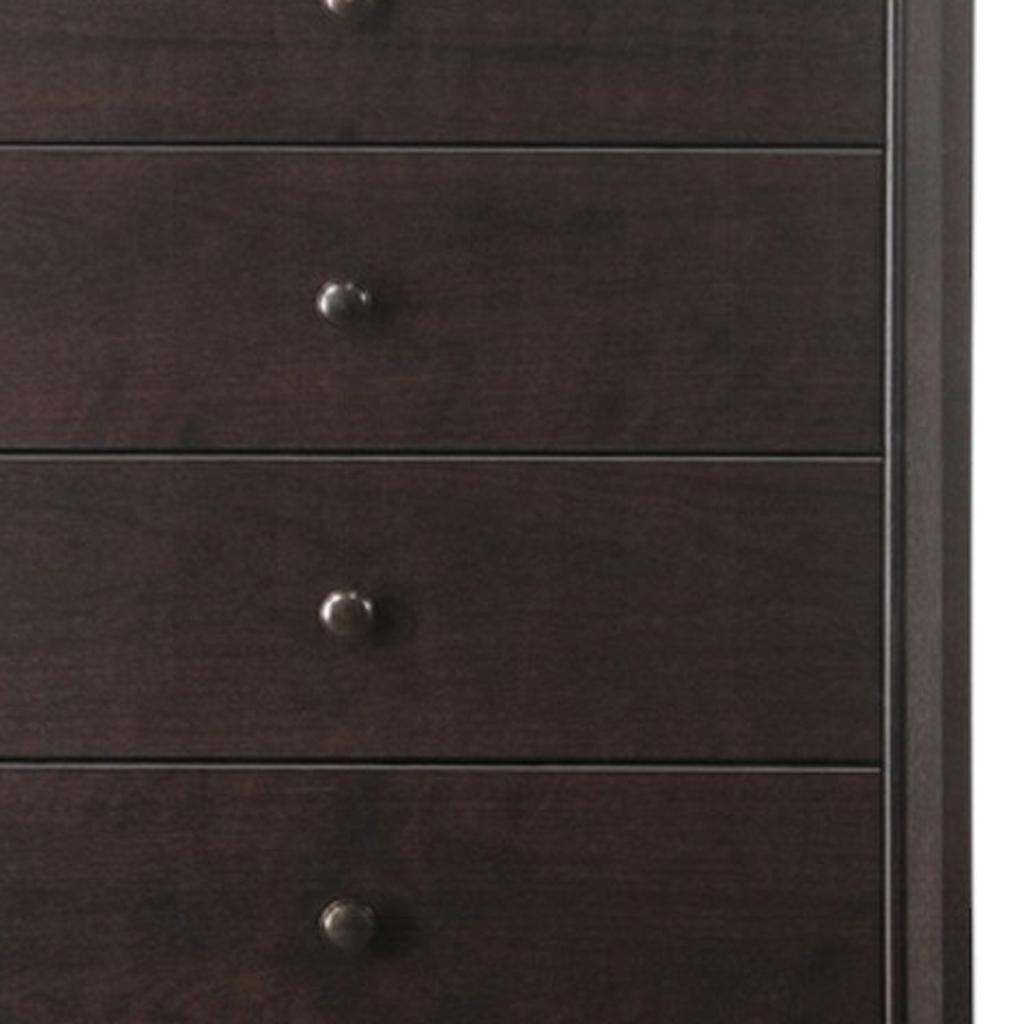 31" Espresso Solid Wood Five Drawer Dresser-6