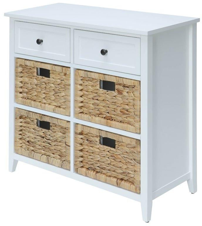 30" X 13" X 28" White Wood Veneer 6 Drawers Accent Chest-1