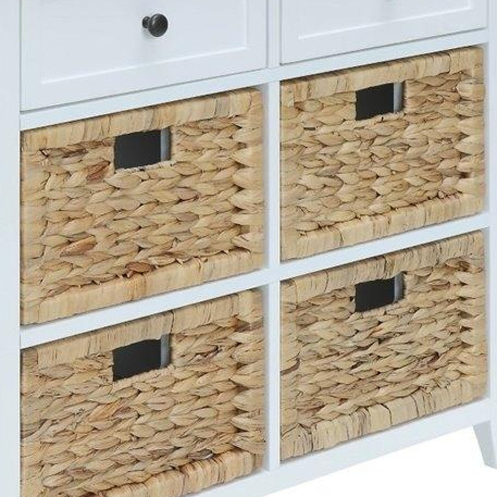 30" X 13" X 28" White Wood Veneer 6 Drawers Accent Chest-5