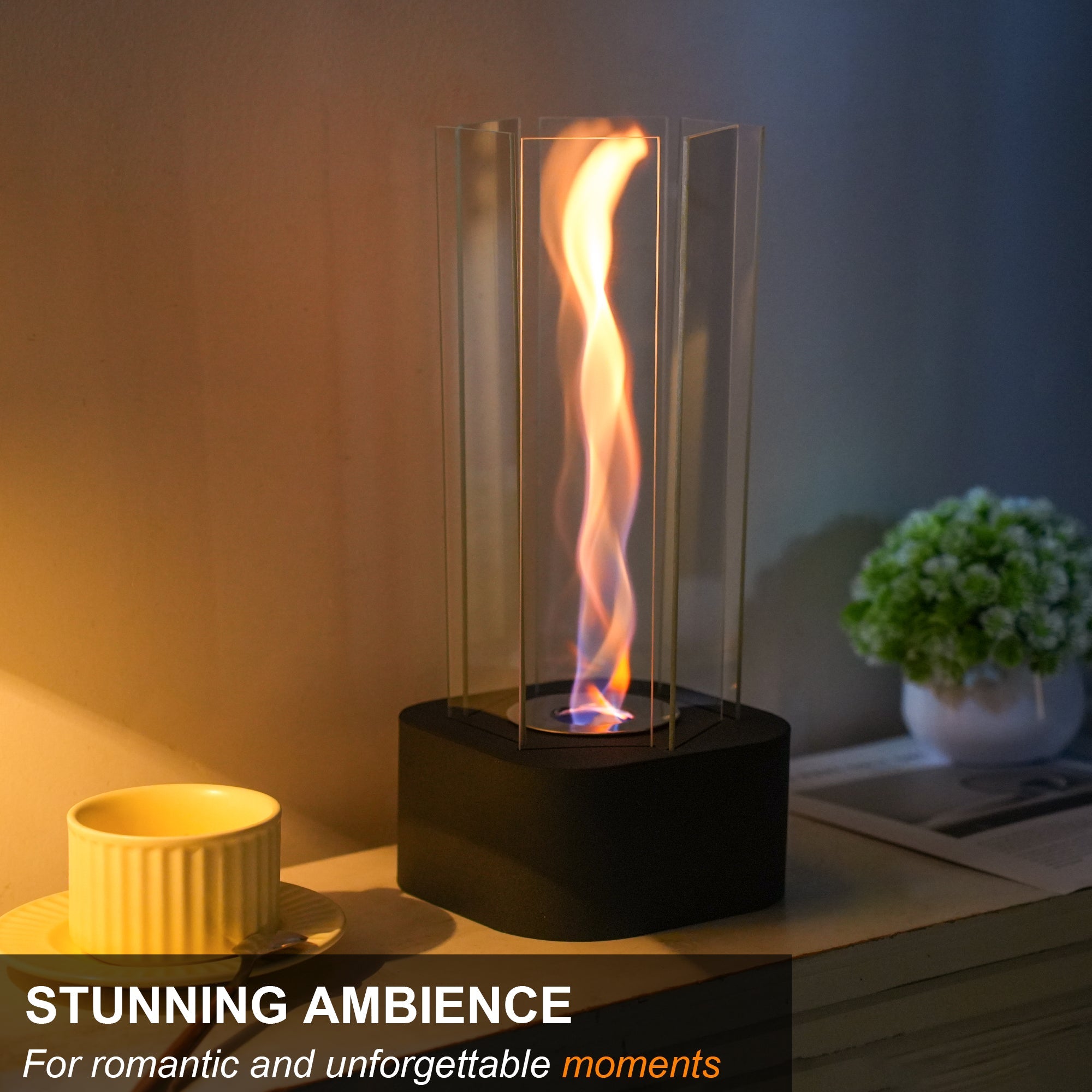 Hexagonal Clean-Burning Fuel Vented-Free Fireplace-1