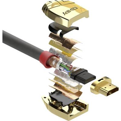 Lindy 37863 HDMI kábel 3 m Typ HDMI (štandard) Šedá (37863)-0