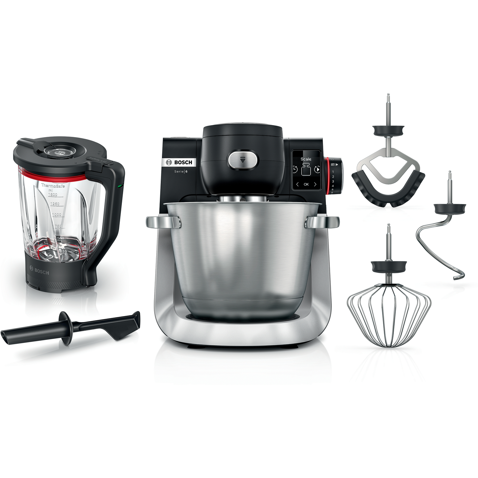 Bosch Serie 6 MUMS6EW00 kuchynský robot 1600 W 5,5 L Čierna, Nerezová oceľ (MUMS6ZS17)-0