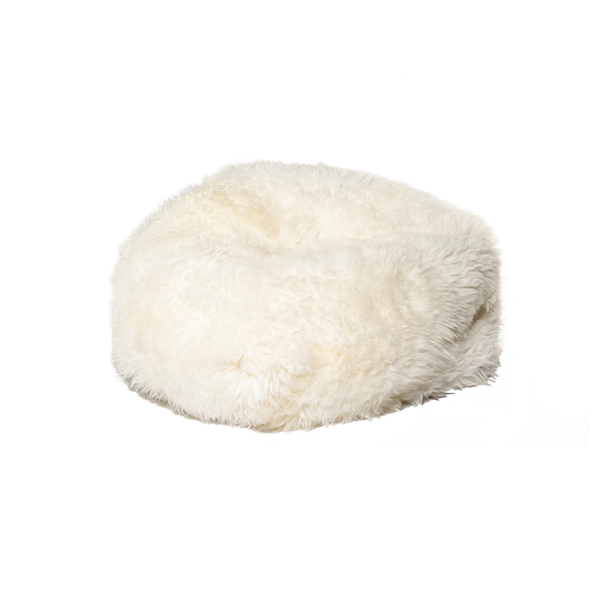 31" X 31" X 31" White Short-Hair Sheepskin Bean Bag-2