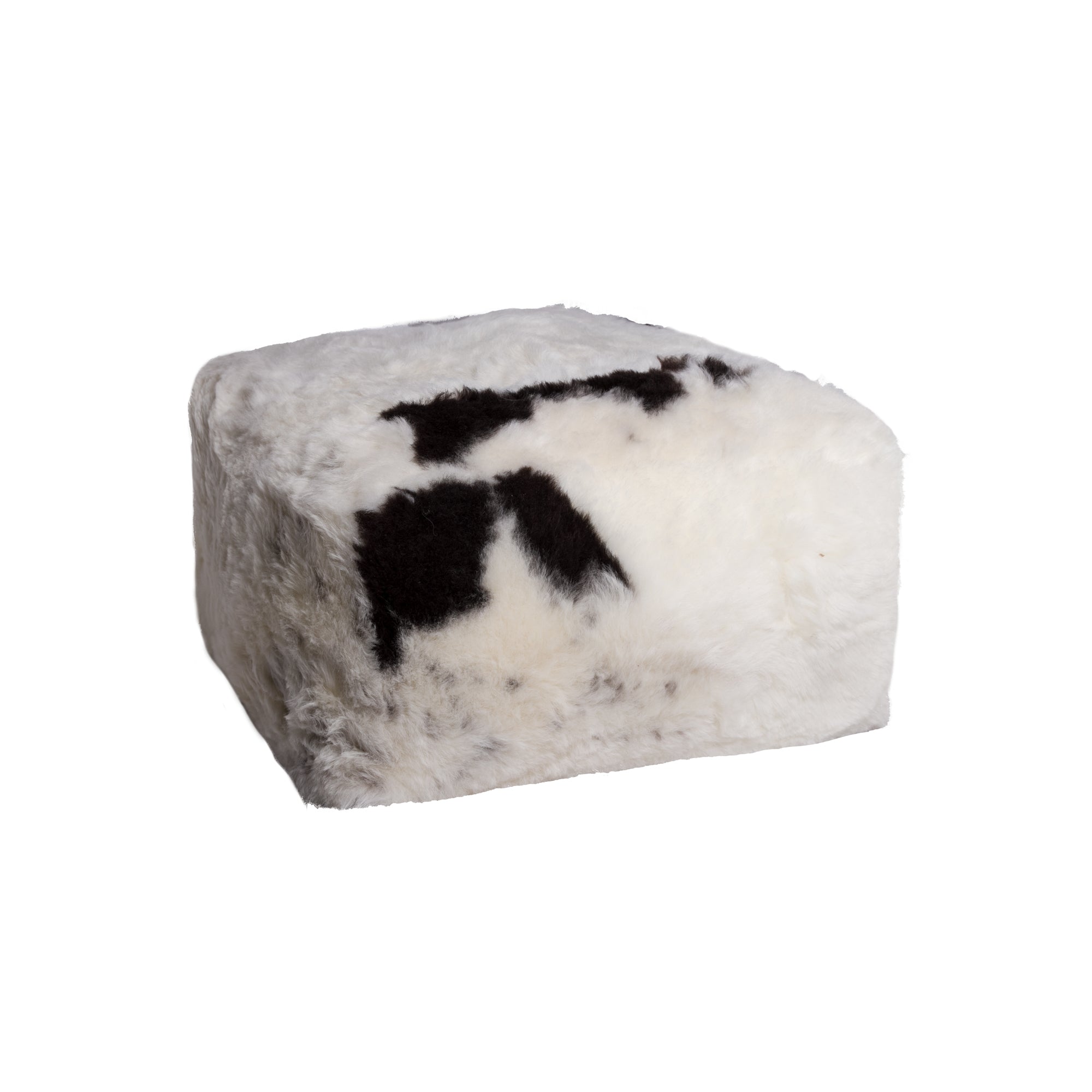 24" X 24" X 12" Spotted Short-Hair Sheepskin Cube Pouf-0