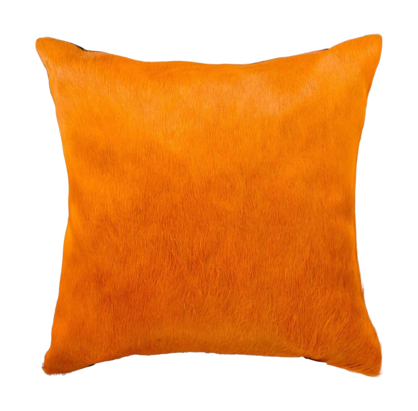Set of Two 18" Orange Cowhide Throw Pillows-3