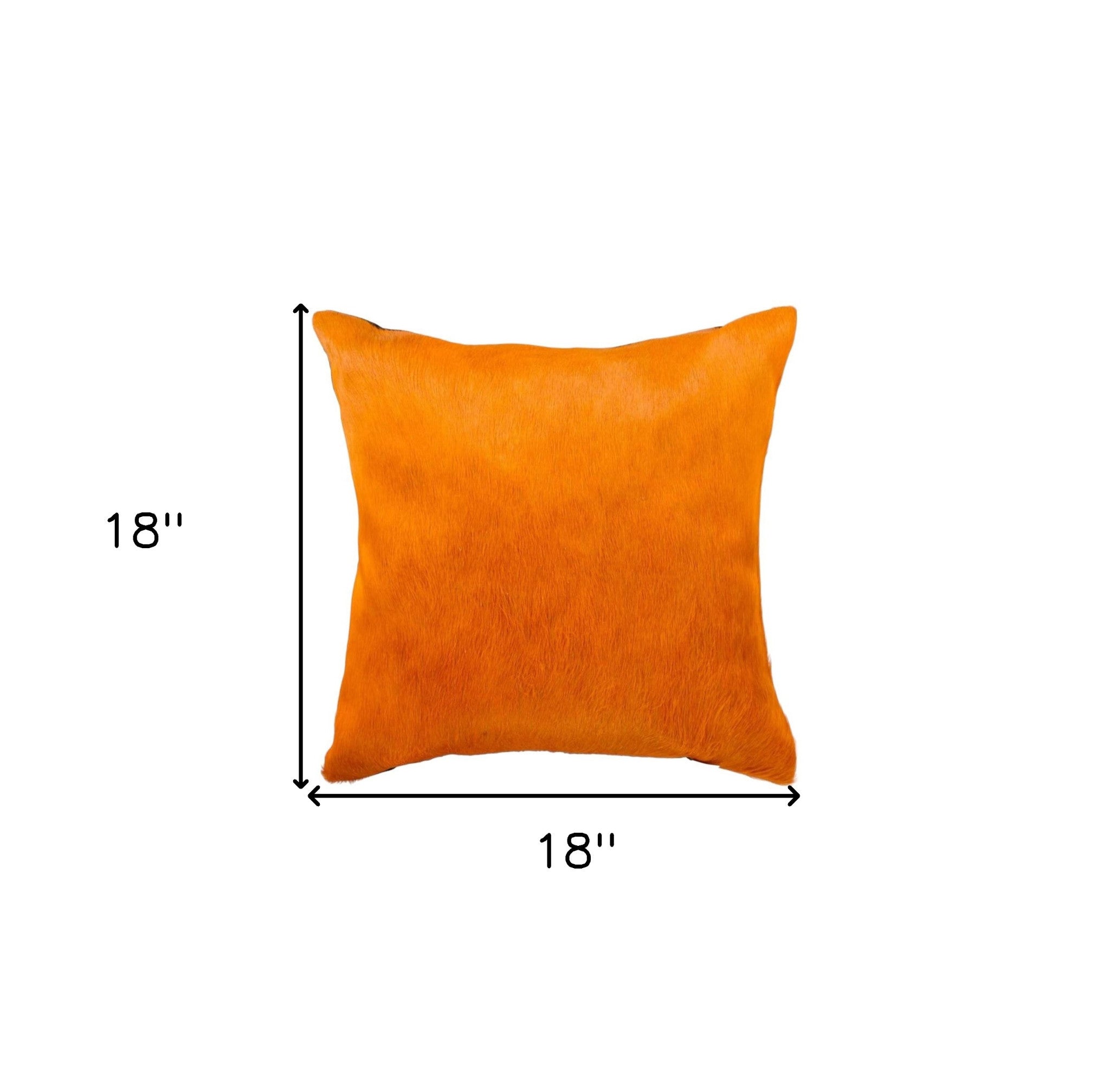 Set of Two 18" Orange Cowhide Throw Pillows-7