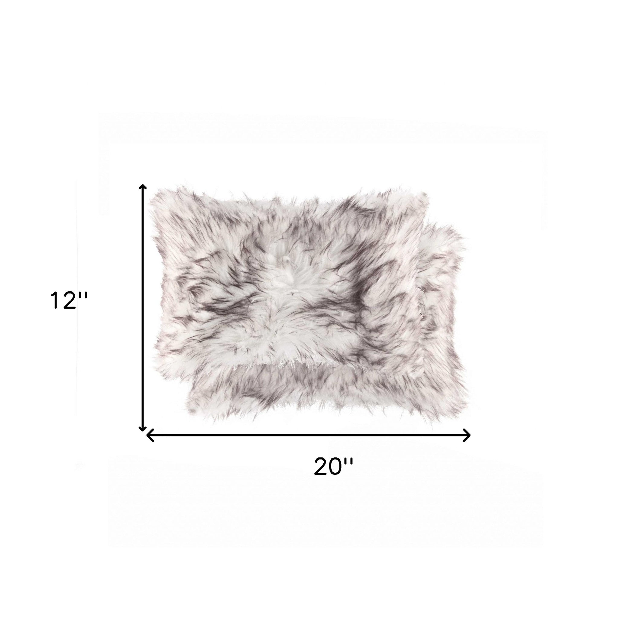 Set of Two 12" X 20" Chocolate Faux Fur Throw Pillow-5