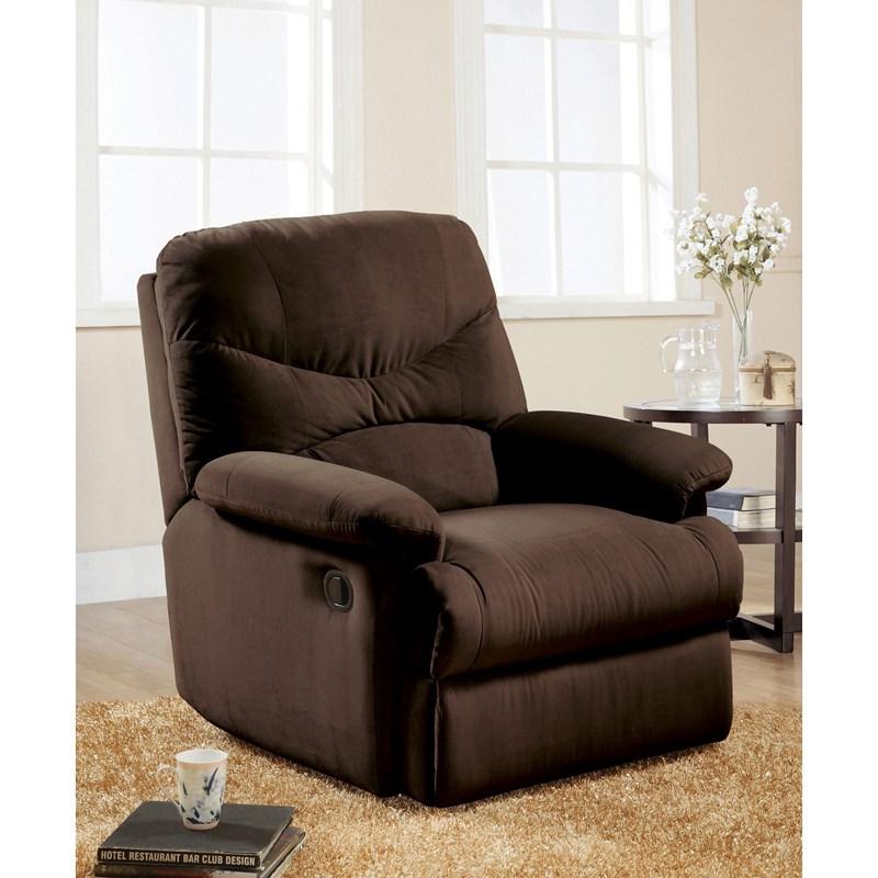 35" Chocolate Microfiber Recliner-5