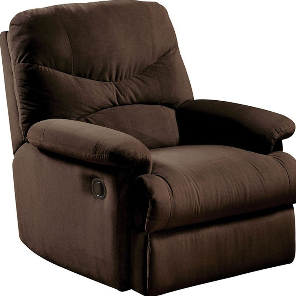 35" Chocolate Microfiber Recliner-3