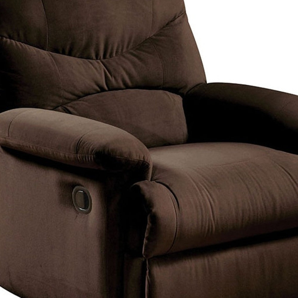 35" Chocolate Microfiber Recliner-4