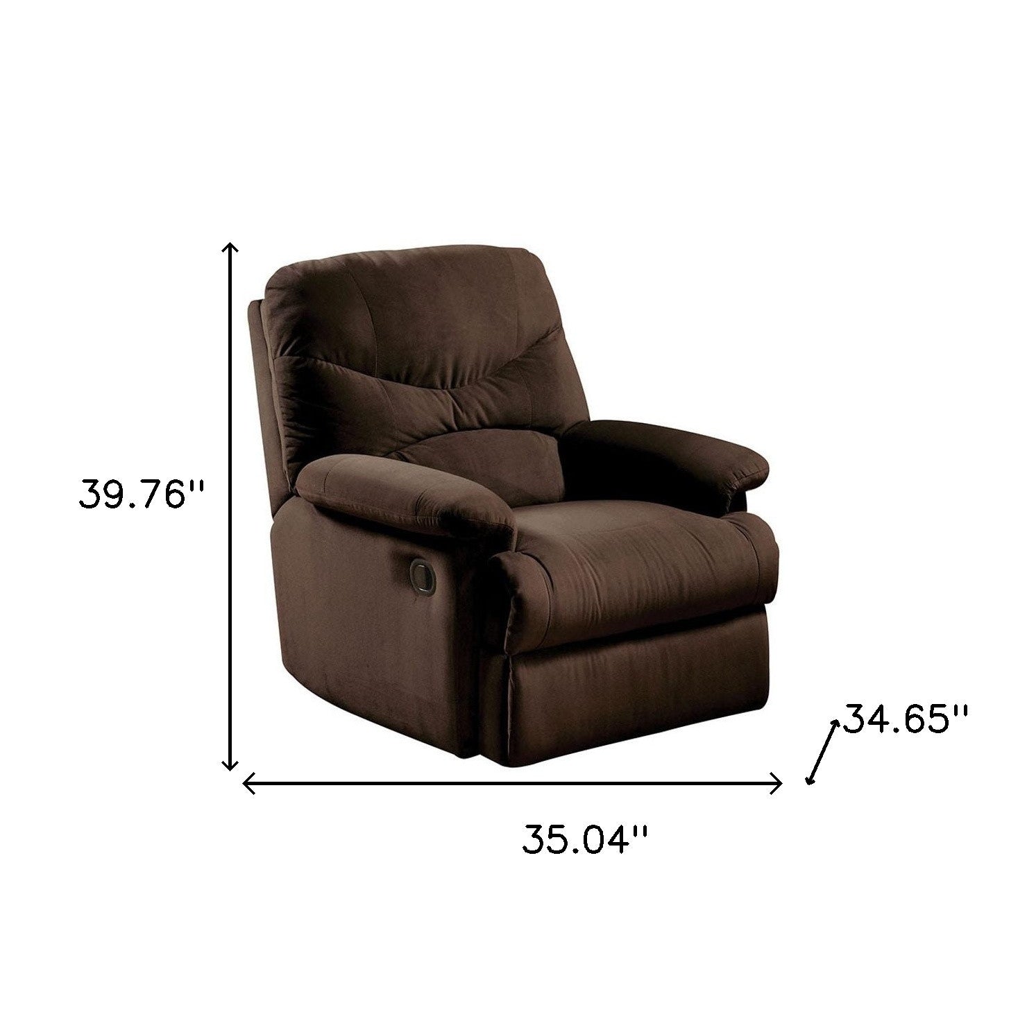 35" Chocolate Microfiber Recliner-6