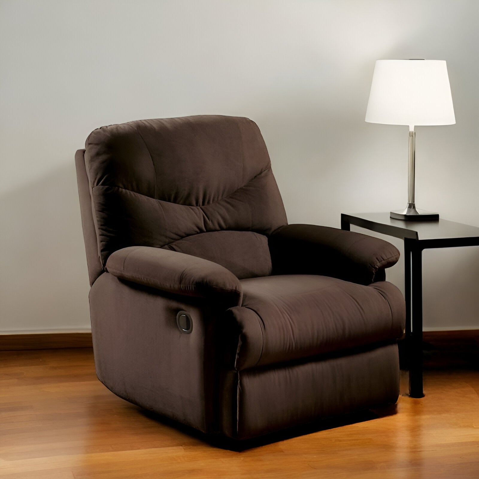 35" Chocolate Microfiber Recliner-1