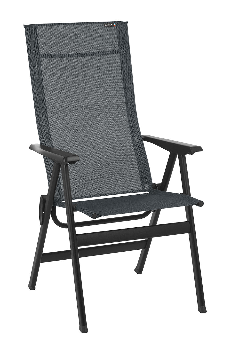 24" Gray and Black Steel Outdoor Arm Chair-1