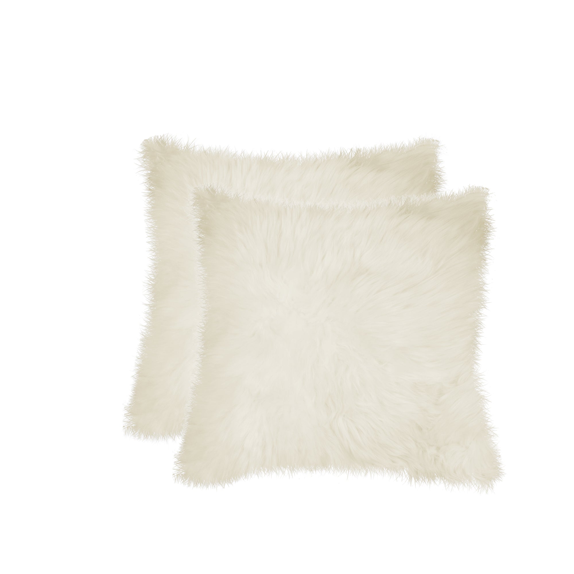 Set of Two 18" Natural Sheepskin Throw Pillows-1