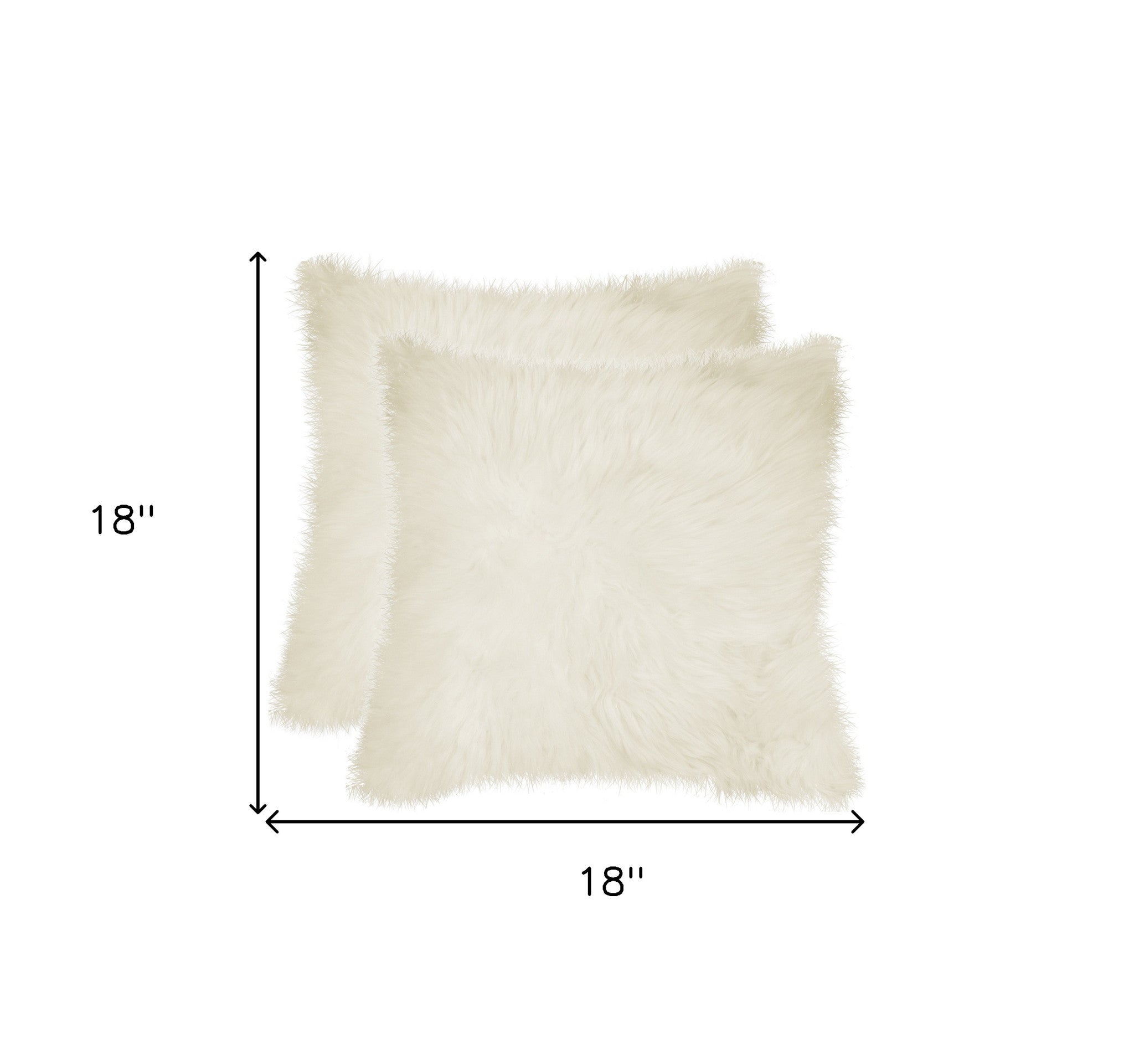 Set of Two 18" Natural Sheepskin Throw Pillows-4