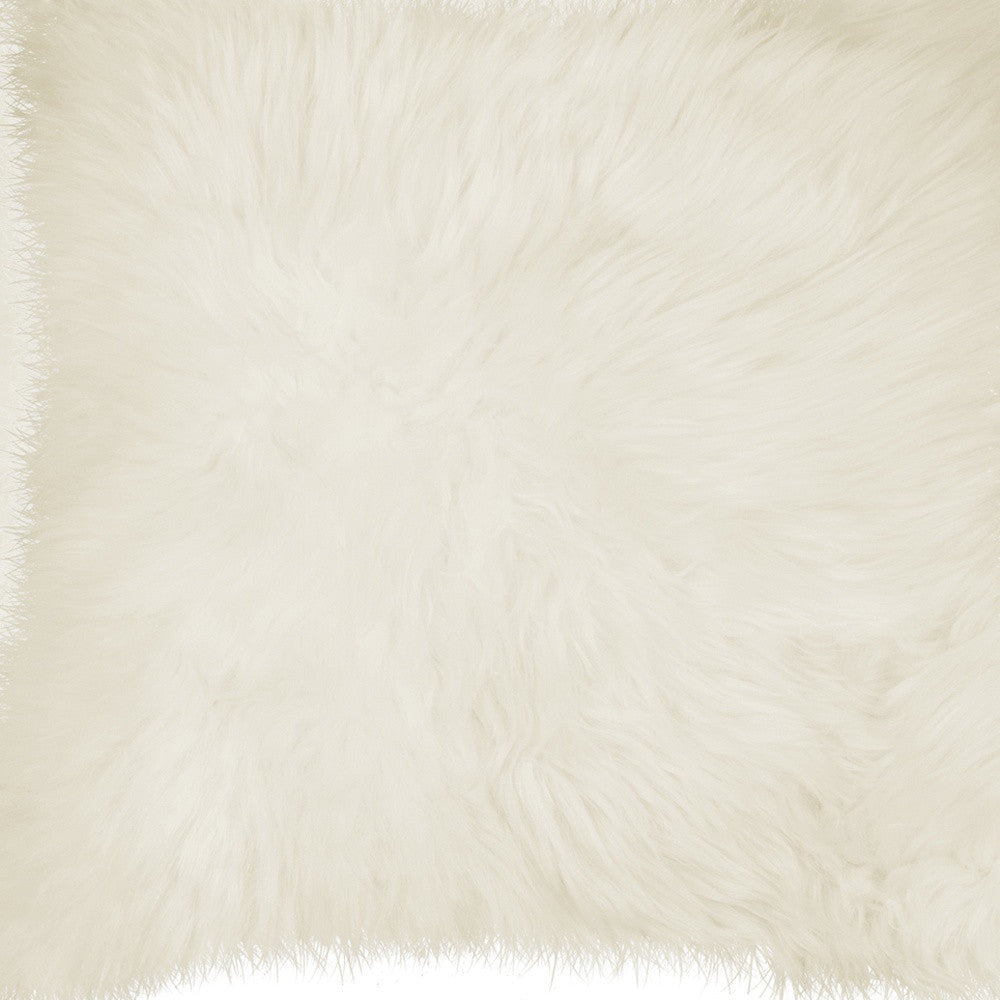 Set of Two 18" Natural Sheepskin Throw Pillows-2