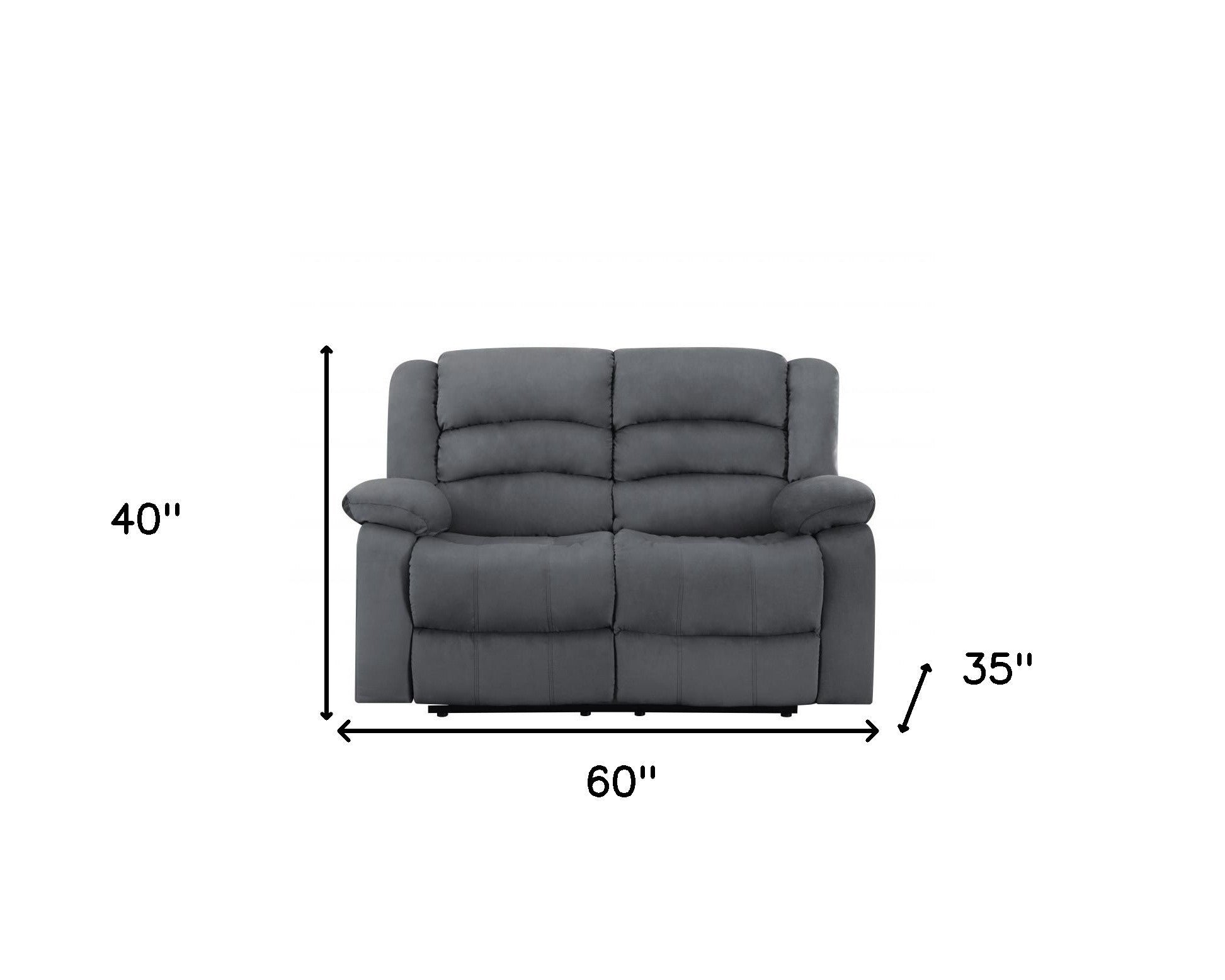 60" Gray Microfiber Manual Reclining Loveseat-8