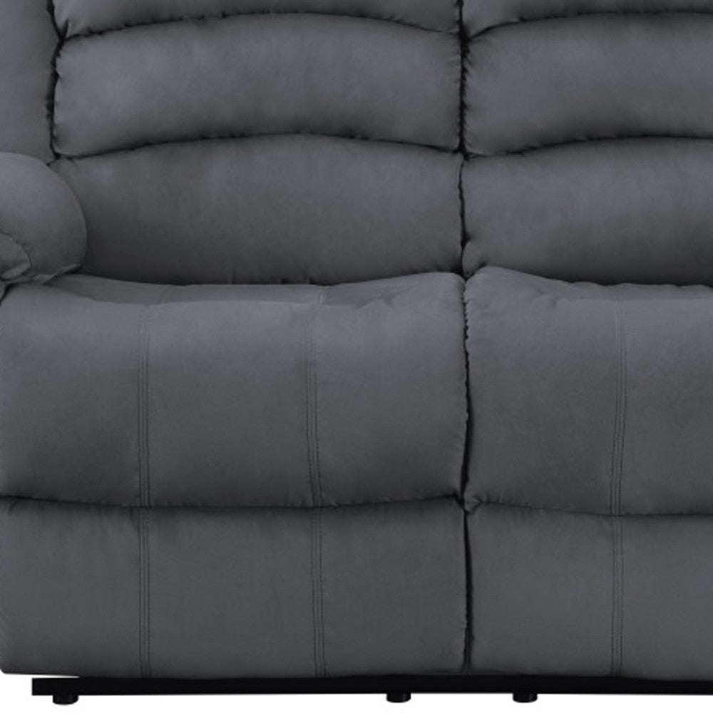 60" Gray Microfiber Manual Reclining Loveseat-6