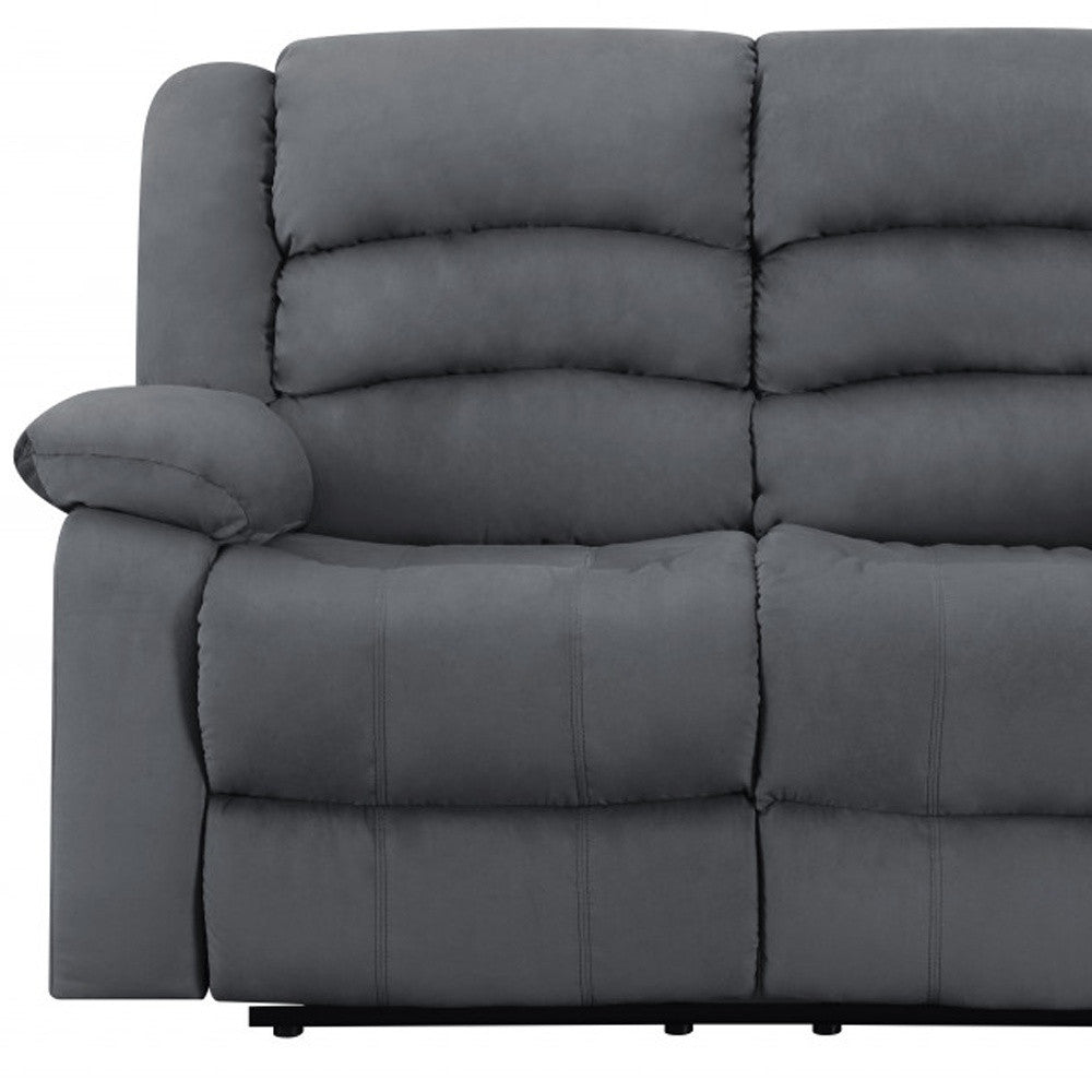 60" Gray Microfiber Manual Reclining Loveseat-7