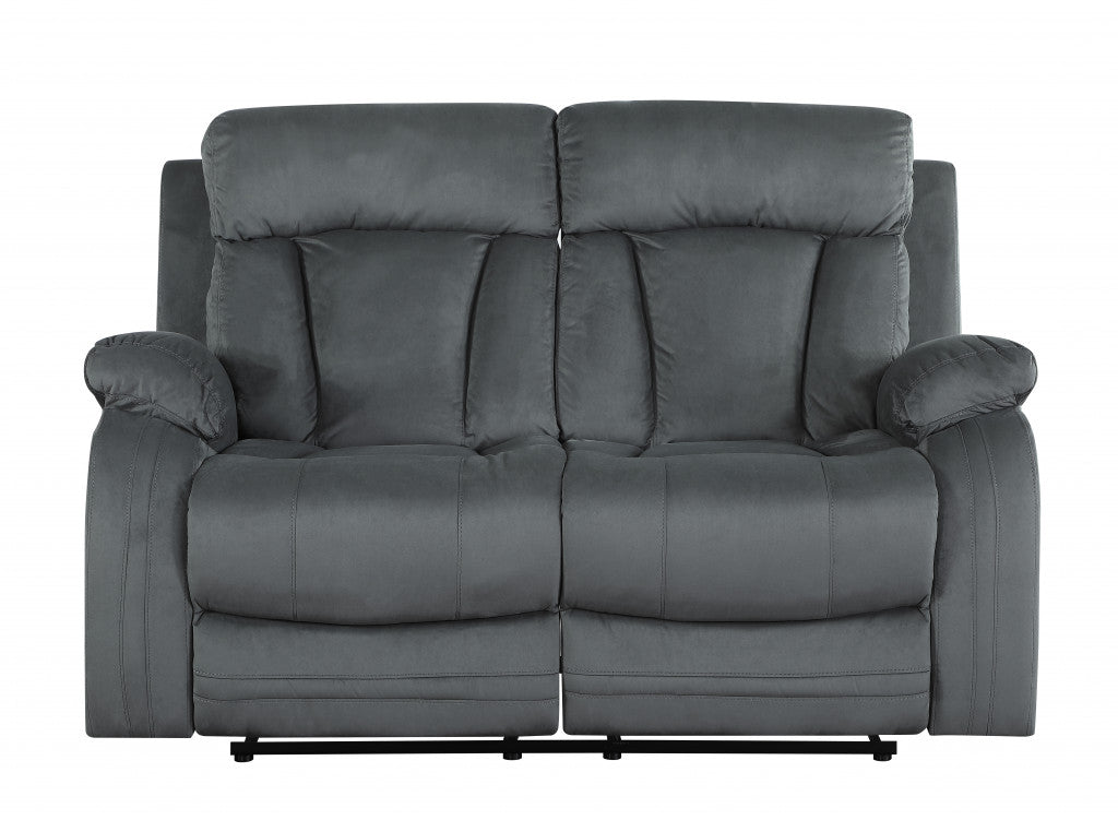 Three Piece Indoor Gray Microsuede Six Person Seating Set-2