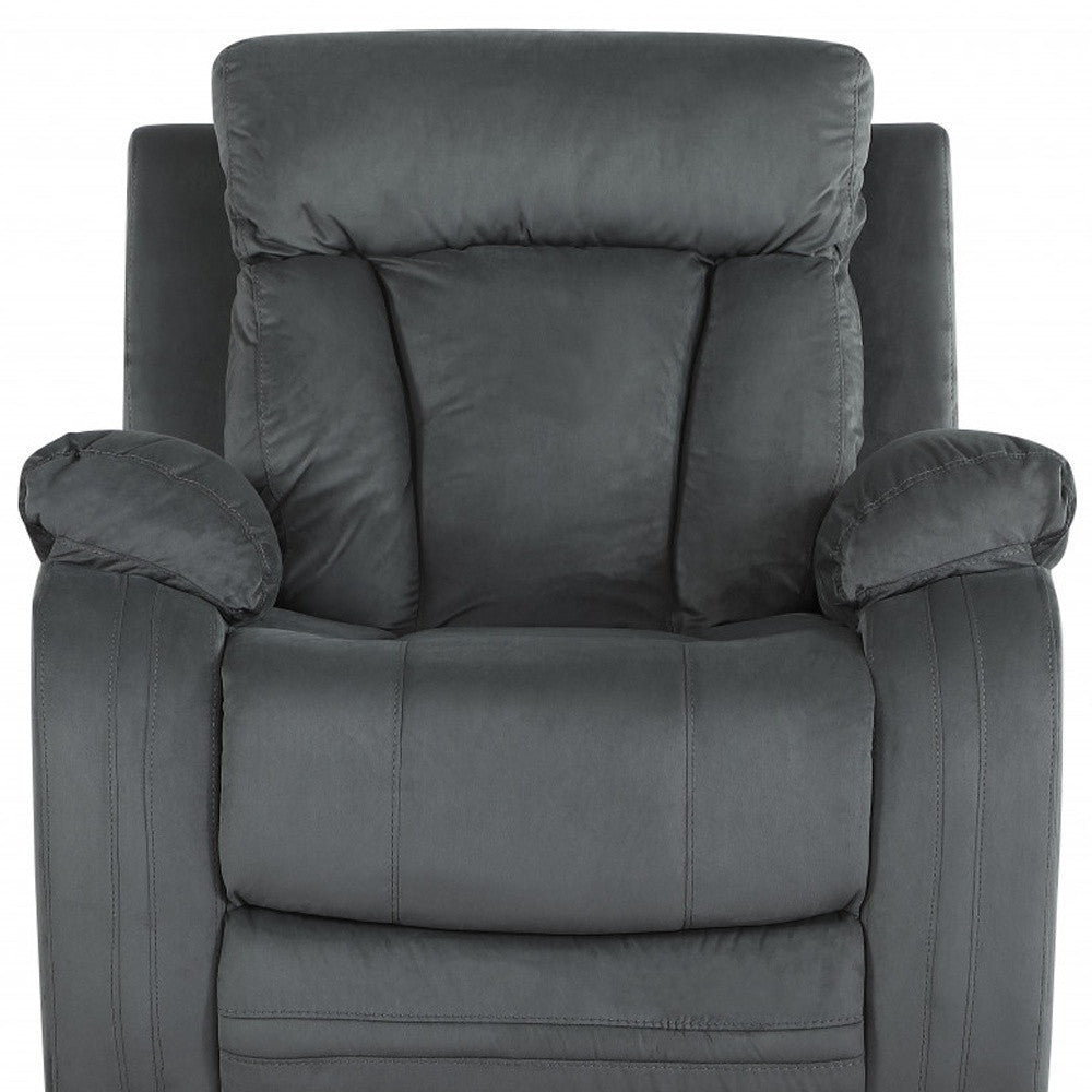 Three Piece Indoor Gray Microsuede Six Person Seating Set-6