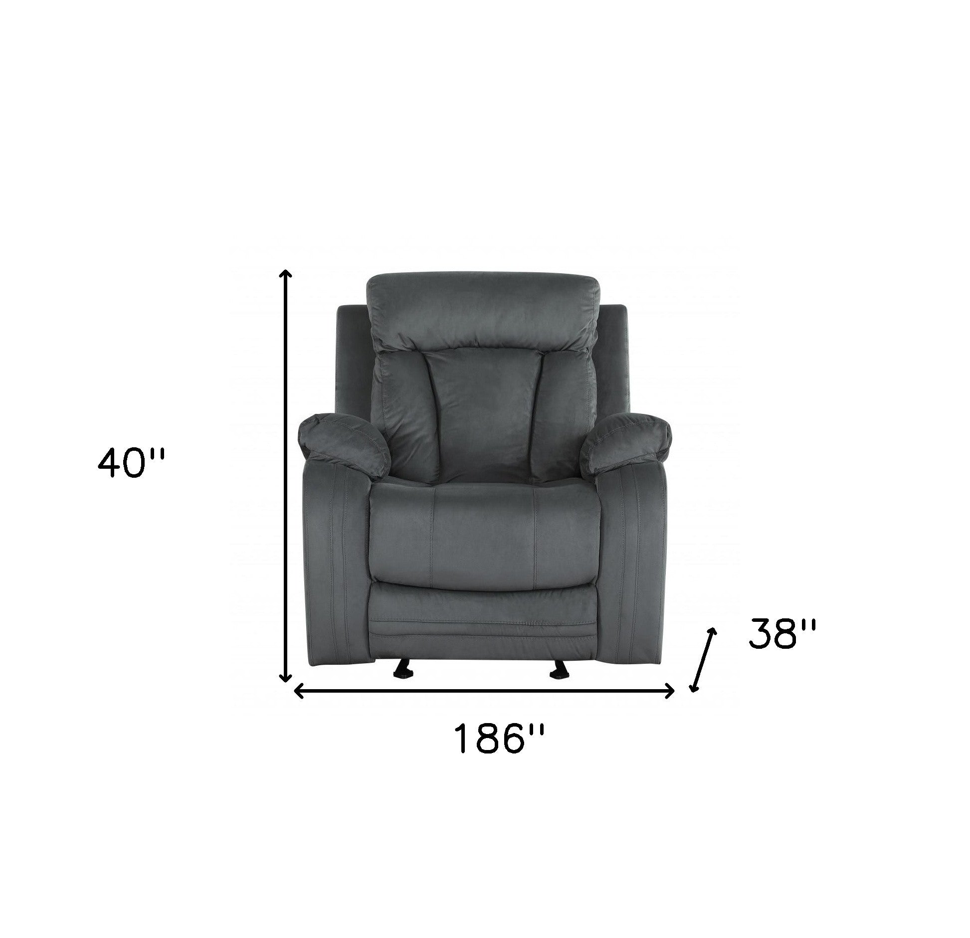 Three Piece Indoor Gray Microsuede Six Person Seating Set-8