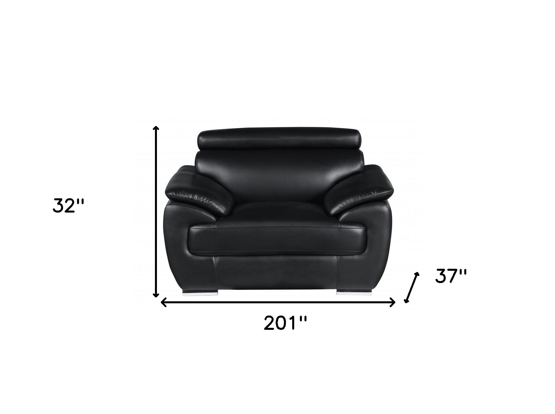 Three Piece Indoor Black Genuine Leather Six Person Seating Set-8