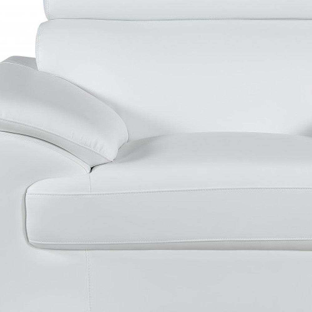 Three Piece Indoor White Genuine Leather Six Person Seating Set-5