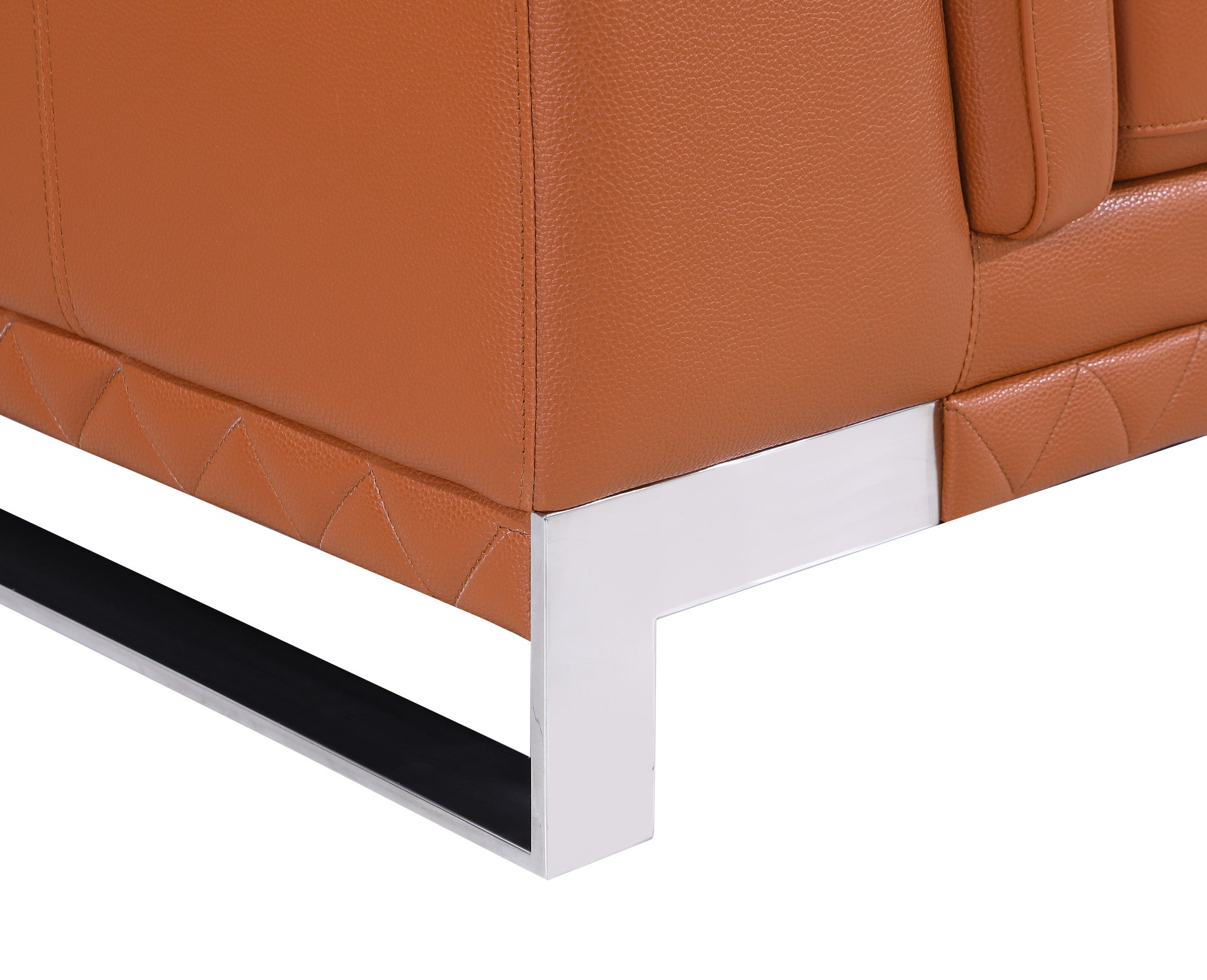 49" Brown And Silver Genuine Leather Arm Chair-7